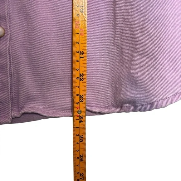SSYS the Lable Purple Cotton Denim Button Front Ruffle Sleeveless Top Size Small - Picture 12 of 13